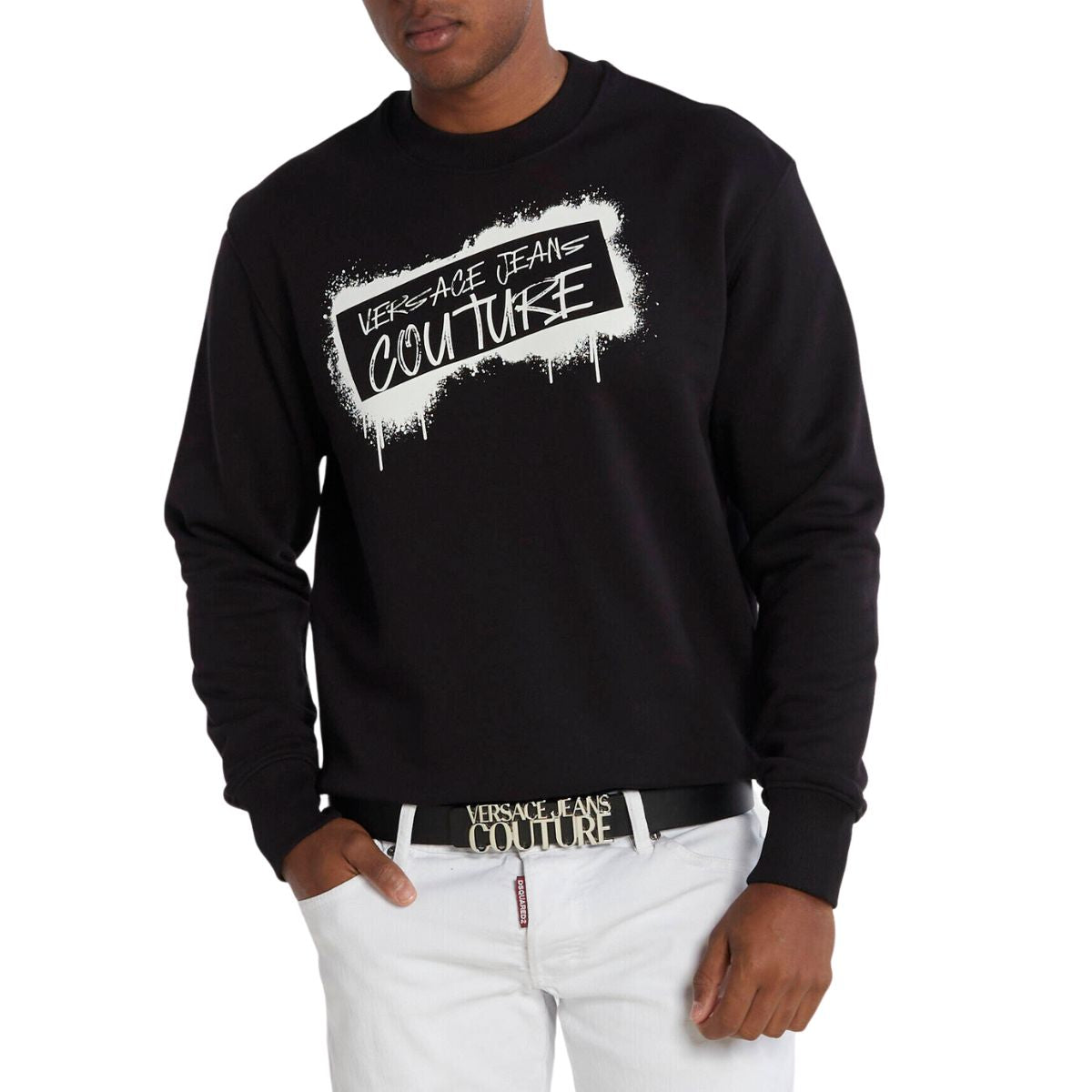 Versace Jeans Couture Felpa 75GAIT15 CF01O - SanShopLuxury - 2023, 2XL, Abbigliamento, Autunno/Inverno, Felpa, FW23, Girocollo, Idoneo, L, M, Nero, Outlet, Uomo, Versace Jeans Couture, XL