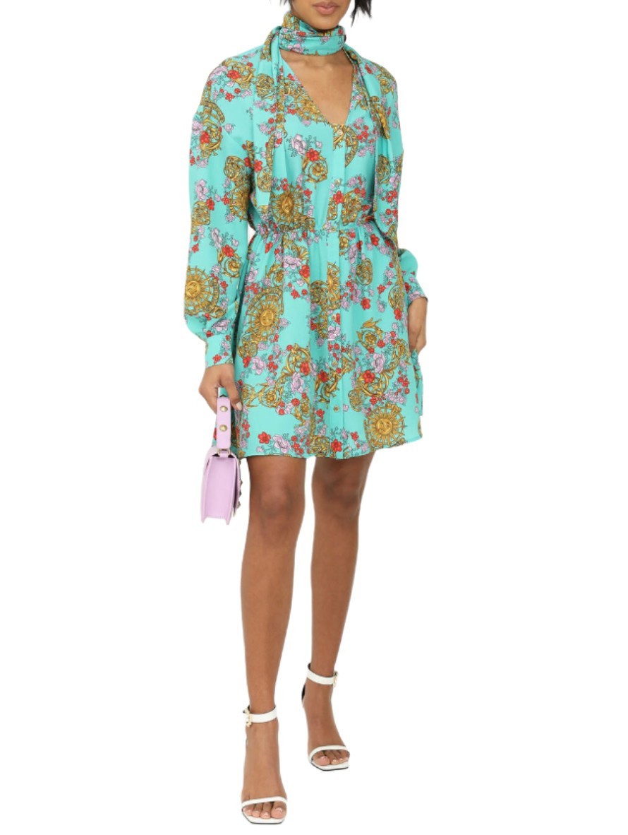 Versace Jeans Couture Abiti 72HAO924 - SanShopLuxury - 2022, 40, 42, Abbigliamento, Abiti, Donna, Outlet, Primavera/Estate, SS22, Turchese, Versace Jeans Couture