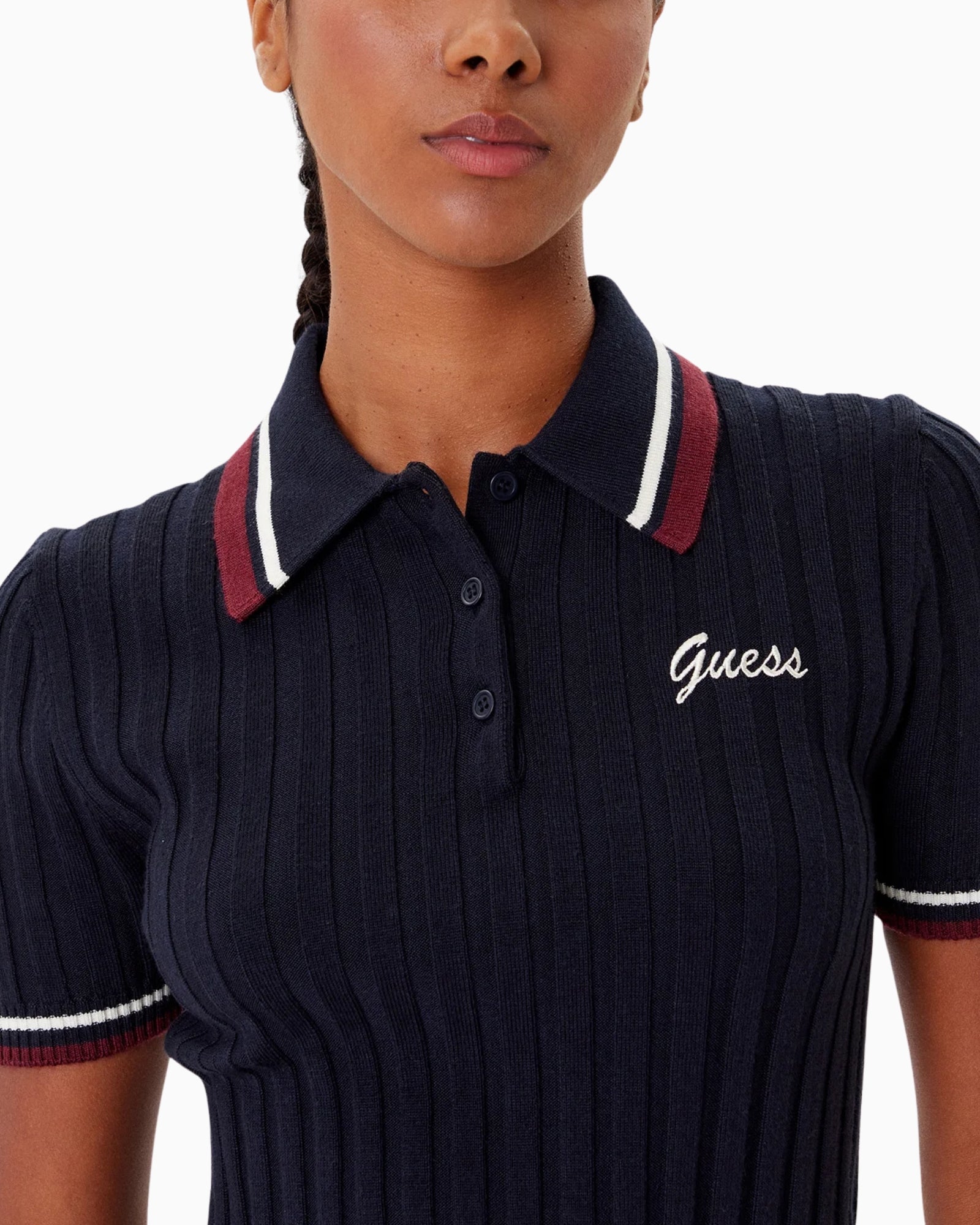Guess T-Shirt Polo V5BP04 Z1152 A74A - SanShopLuxury - 2025, Abbigliamento, Autunno/Inverno, Blu, Donna, FW25, Guess, Idoneo, L, M, New, S, T-Shirt Polo