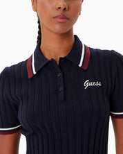 Guess T-Shirt Polo V5BP04 Z1152 A74A - SanShopLuxury - 2025, Abbigliamento, Autunno/Inverno, Blu, Donna, FW25, Guess, Idoneo, L, M, New, S, T-Shirt Polo
