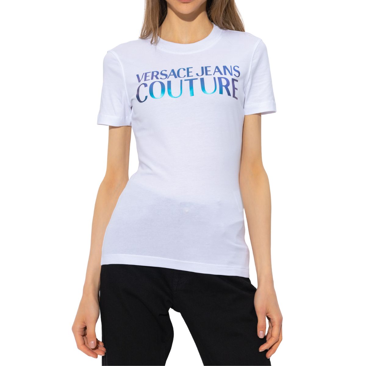 Versace Jeans Couture T-Shirt 75HAHG01 CJ02G - SanShopLuxury - 2023, Abbigliamento, Autunno/Inverno, Bianco, Cotone, Donna, FW23, L, M, Outlet, S, T-Shirt, Versace Jeans Couture