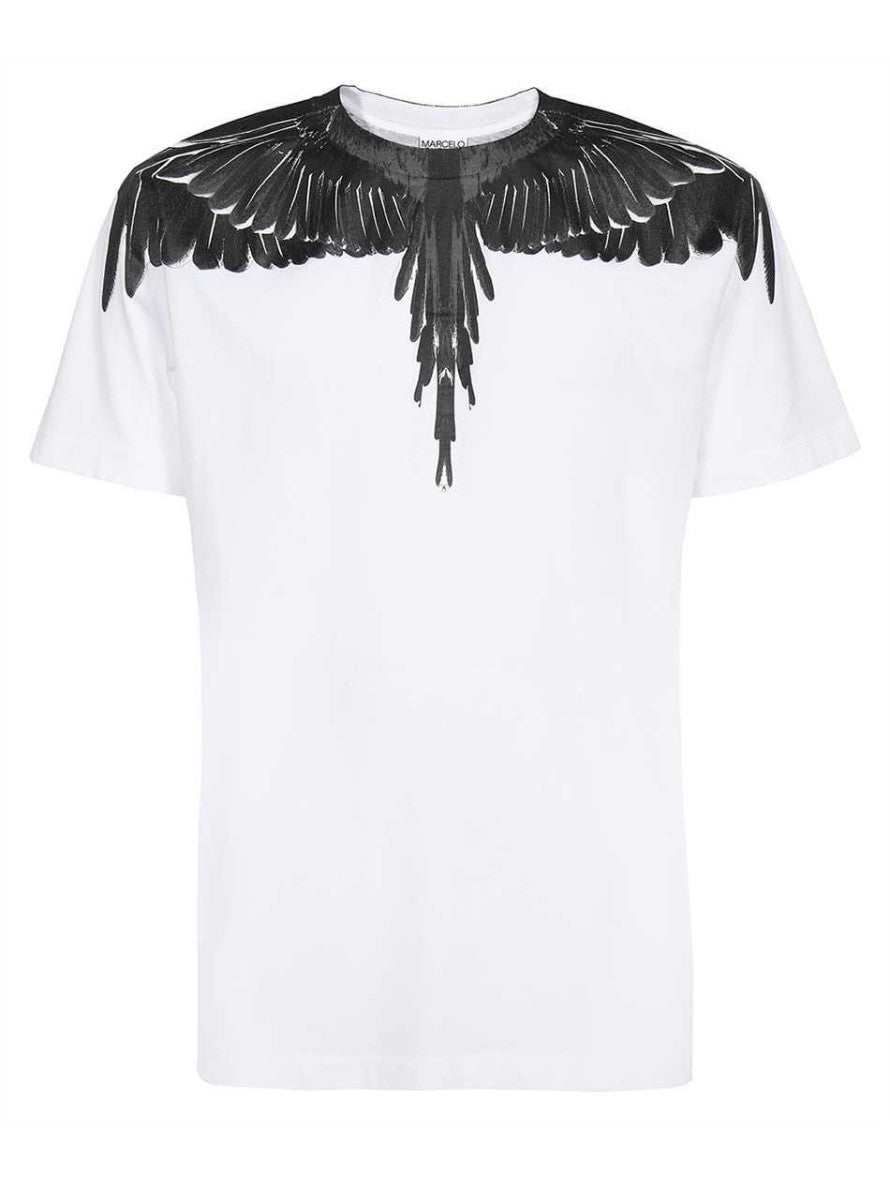 Marcelo Burlon T-Shirt CMAA018C99JER001 - SanShopLuxury - Abbigliamento, Autunno/Inverno, Bianco, Bianco-Nero, Carry Over, Continuativo, Idoneo, Khaki, L, M, Marcelo Burlon, Nero, Nero-Blu, New, Primavera/Estate, S, T-Shirt, Uomo, Verde, XL, XXL