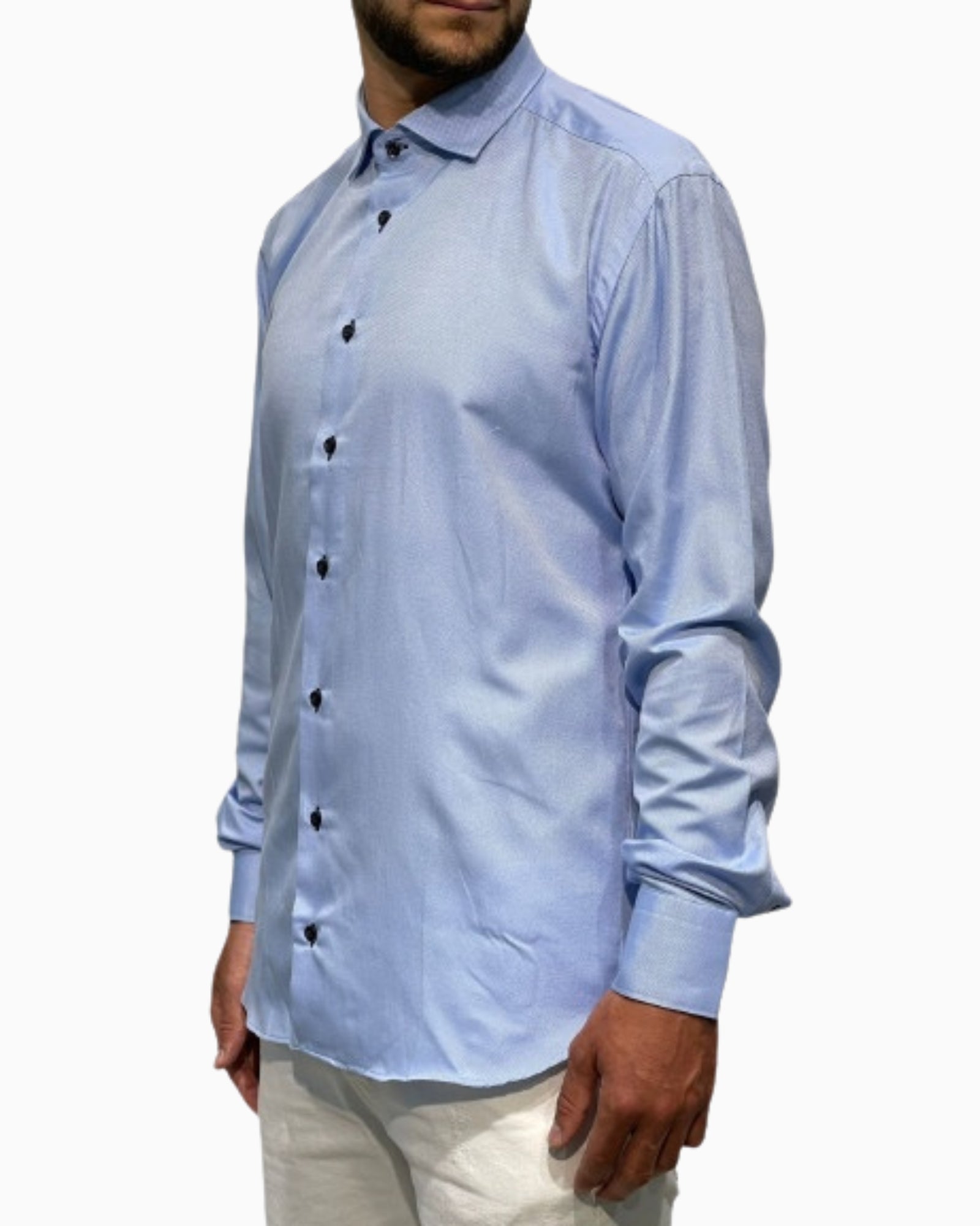 Sartoria Italiana Camicia 002-ROMA-9 - SanShopLuxury - 2019, 41, Abbigliamento, Autunno/Inverno, Azzurro, Camicia, Carry Over, Continuativo, Idoneo, New, Primavera/Estate, Sartoria Italiana, Uomo