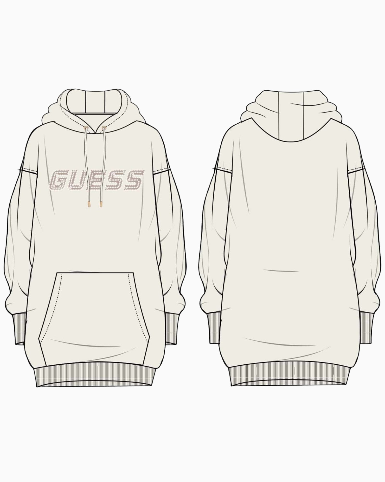 Guess Felpa V5BQ12 KB681 G1O6 - SanShopLuxury - 2025, Abbigliamento, Autunno/Inverno, Bianco, Donna, Felpa, FW25, Guess, Idoneo, M, New, S, XS