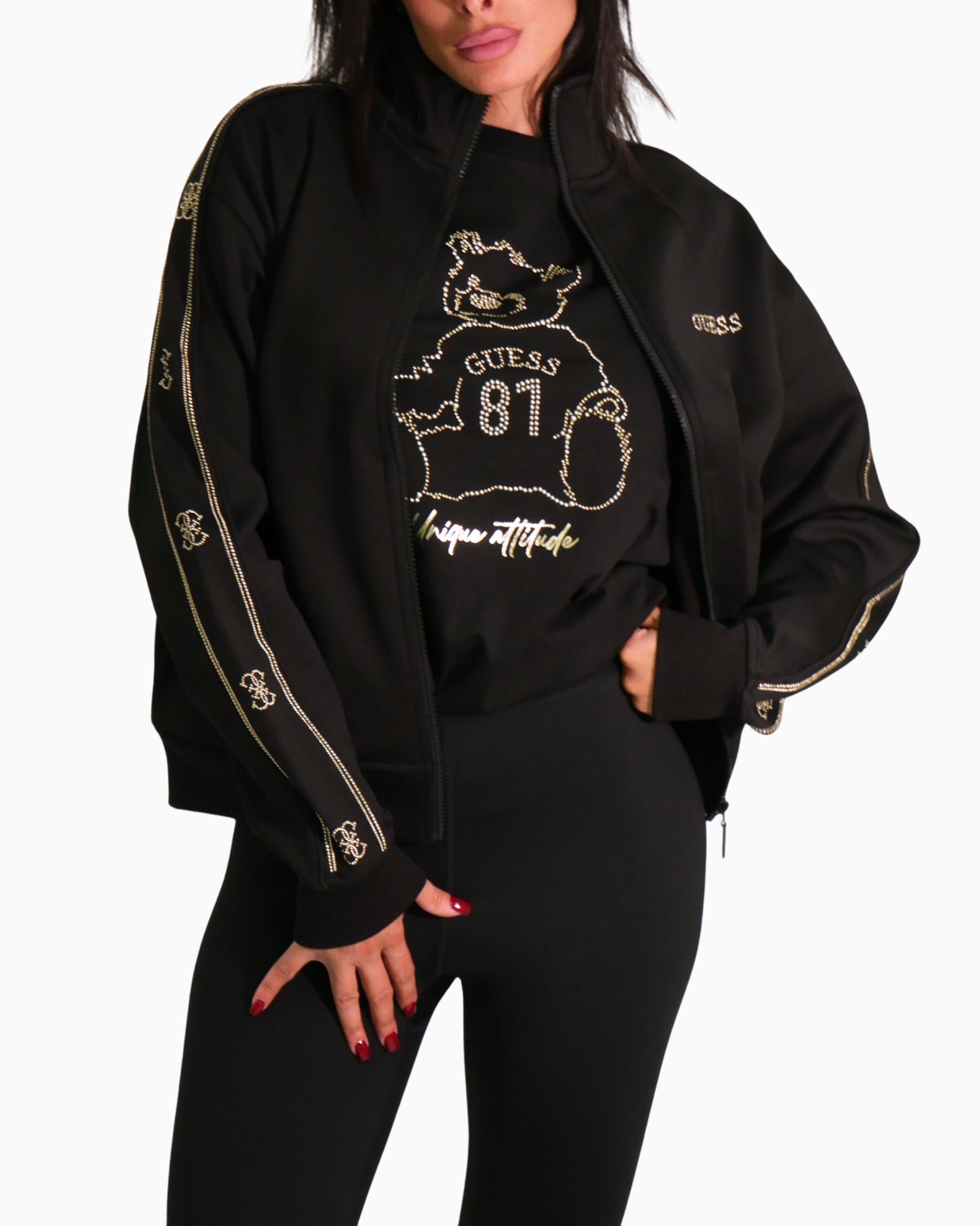 Guess T-Shirt V5BI16 K8FQ4 JBLK - SanShopLuxury - 2025, Abbigliamento, Autunno/Inverno, Donna, FW25, Guess, Idoneo, L, M, Nero, New, S, T-Shirt, XL