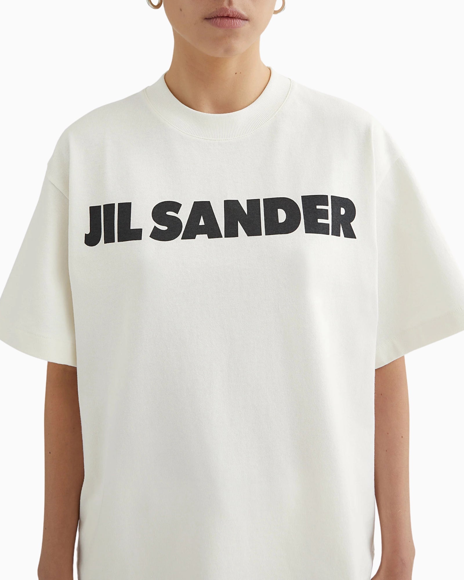 Jil Sander T-Shirt J02GC0001J45148 102D - SanShopLuxury - 2025, Abbigliamento, Autunno/Inverno, Bianco, Carry Over, Continuativo, Donna, Idoneo, Jil Sander, L, M, New, Primavera/Estate, S, T-Shirt, XS