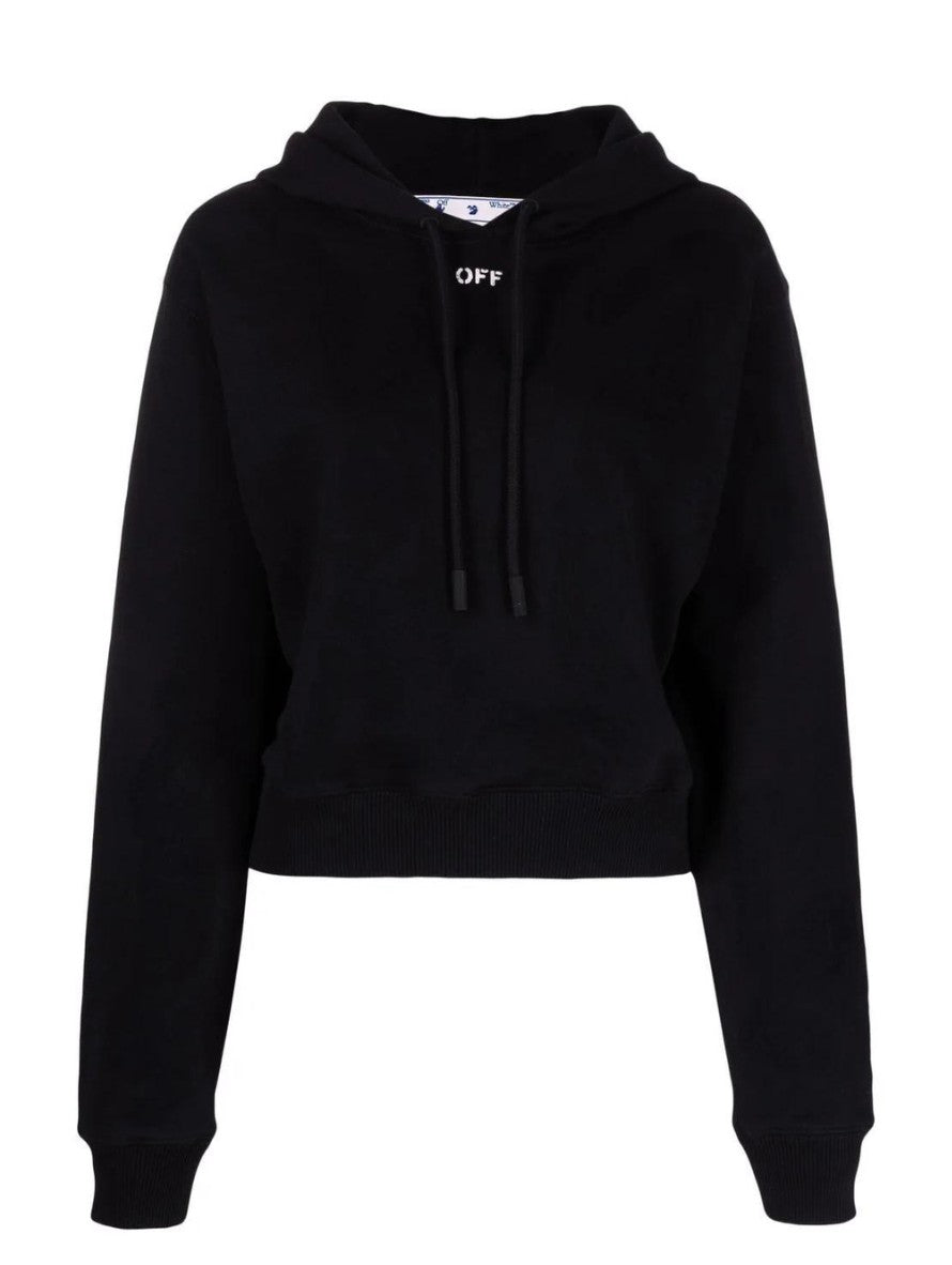 Off-White Felpa OWBB016C99JER001 - SanShopLuxury - Abbigliamento, Autunno/Inverno, Carry Over, Con Cappuccio, Continuativo, Donna, Felpa, Idoneo, L, M, Nero, New, Off-White, Primavera/Estate, S