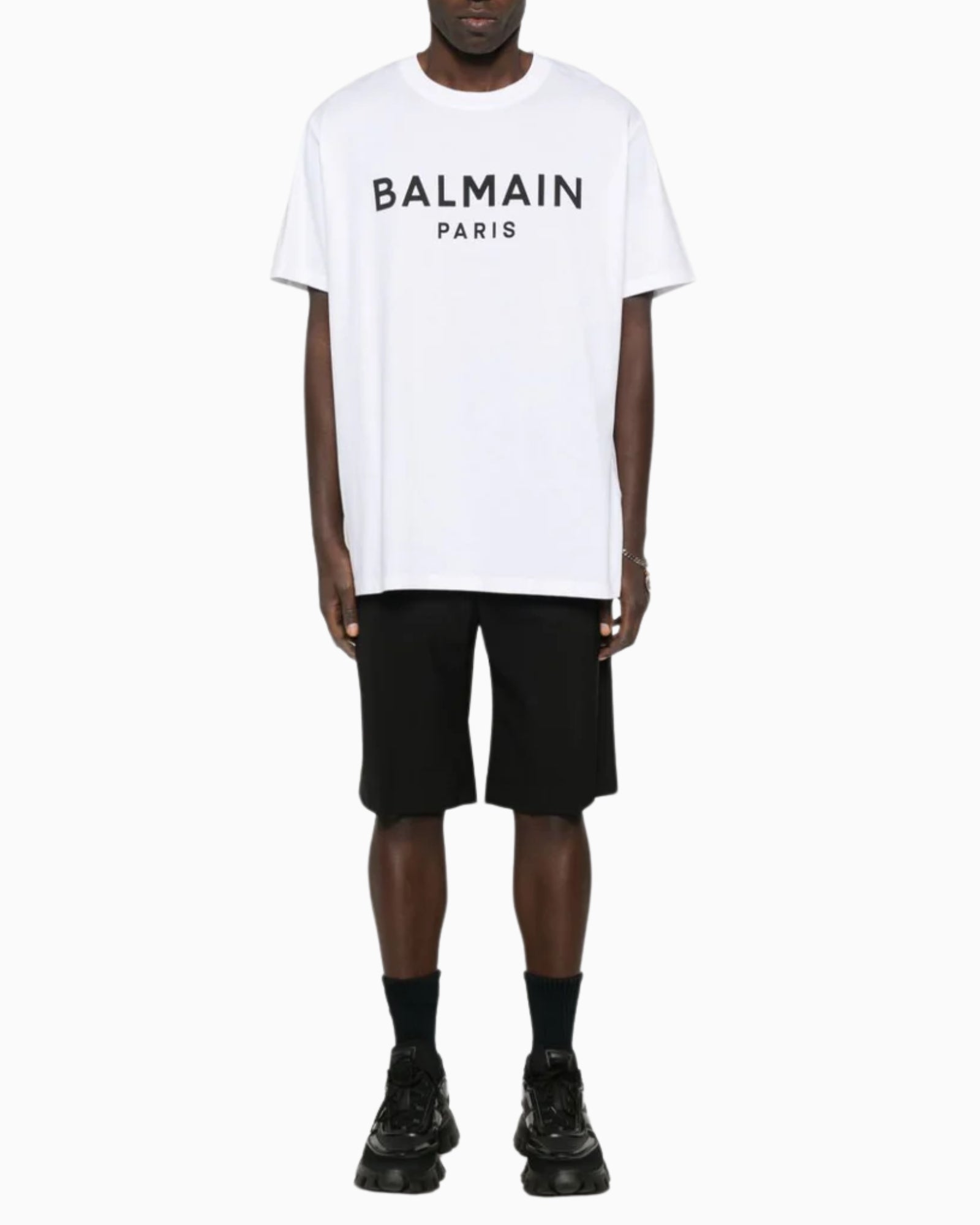 Balmain T-Shirt EH1EG010BB73 GAB - SanShopLuxury - 2025, Abbigliamento, Balmain, Bianco, Idoneo, L, M, New, Primavera/Estate, S, SS25, T-Shirt, Uomo, XL, XXL