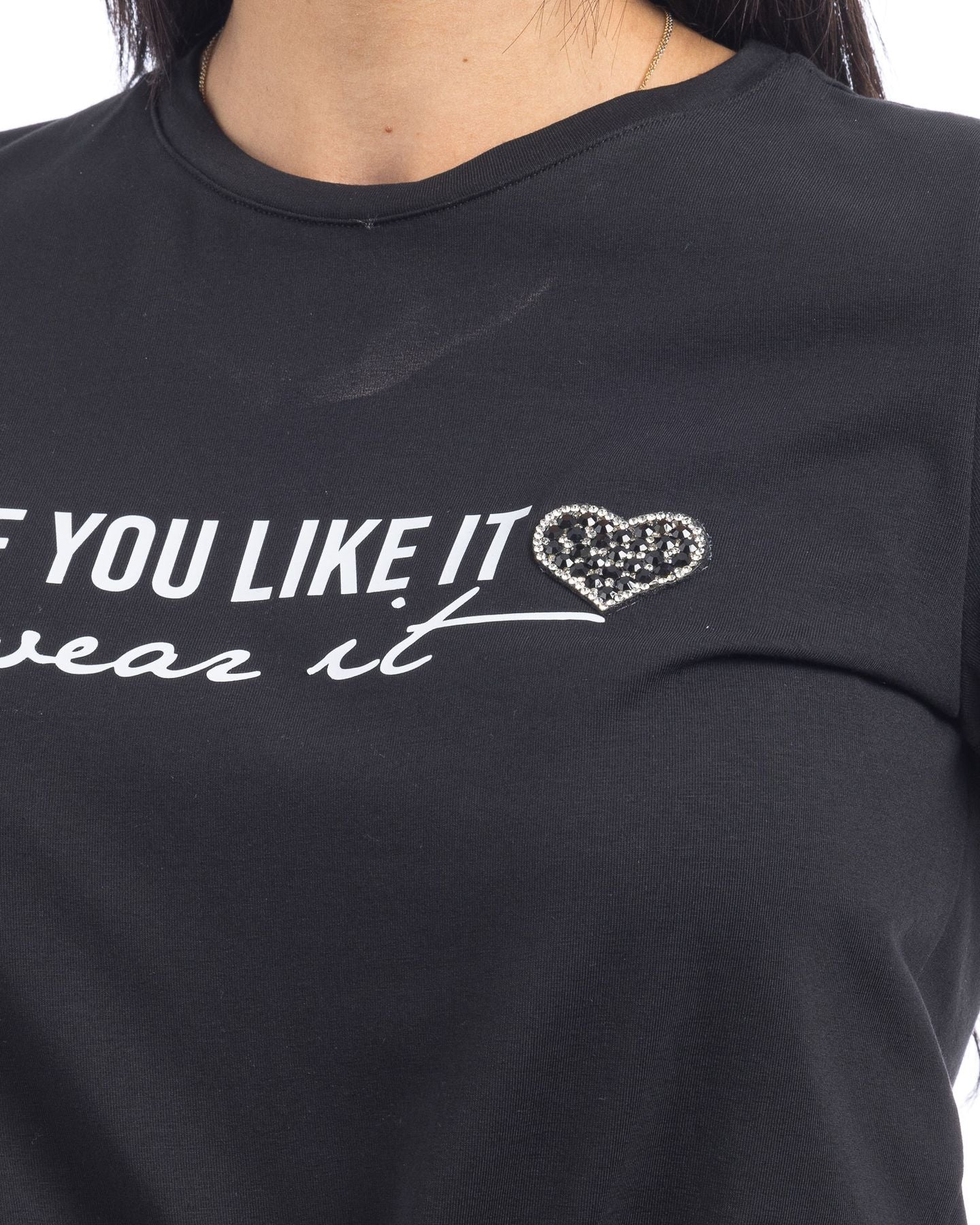 So Lavish T-Shirt M4058-N - SanShopLuxury - 2024, Abbigliamento, Autunno/Inverno, Continuativo, Donna, FW24, Idoneo, L, M, Nero, Outlet, Primavera/Estate, S, So Lavish, T-Shirt, XL