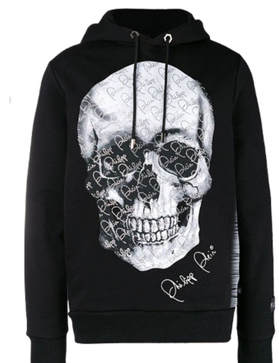 Inverno, Con Cappuccio, Felpa, FW18, Nero, Outlet, Philipp Plein, Uomo, XL, XXL, XXXL