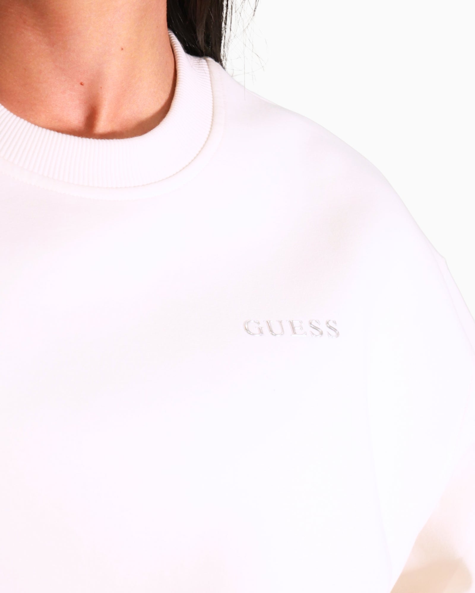 Guess Felpa V5BQ05 K1971 D001 - SanShopLuxury - 2025, Abbigliamento, Autunno/Inverno, Bianco, Donna, Felpa, FW25, Guess, Idoneo, L, M, New, S, XL, XS