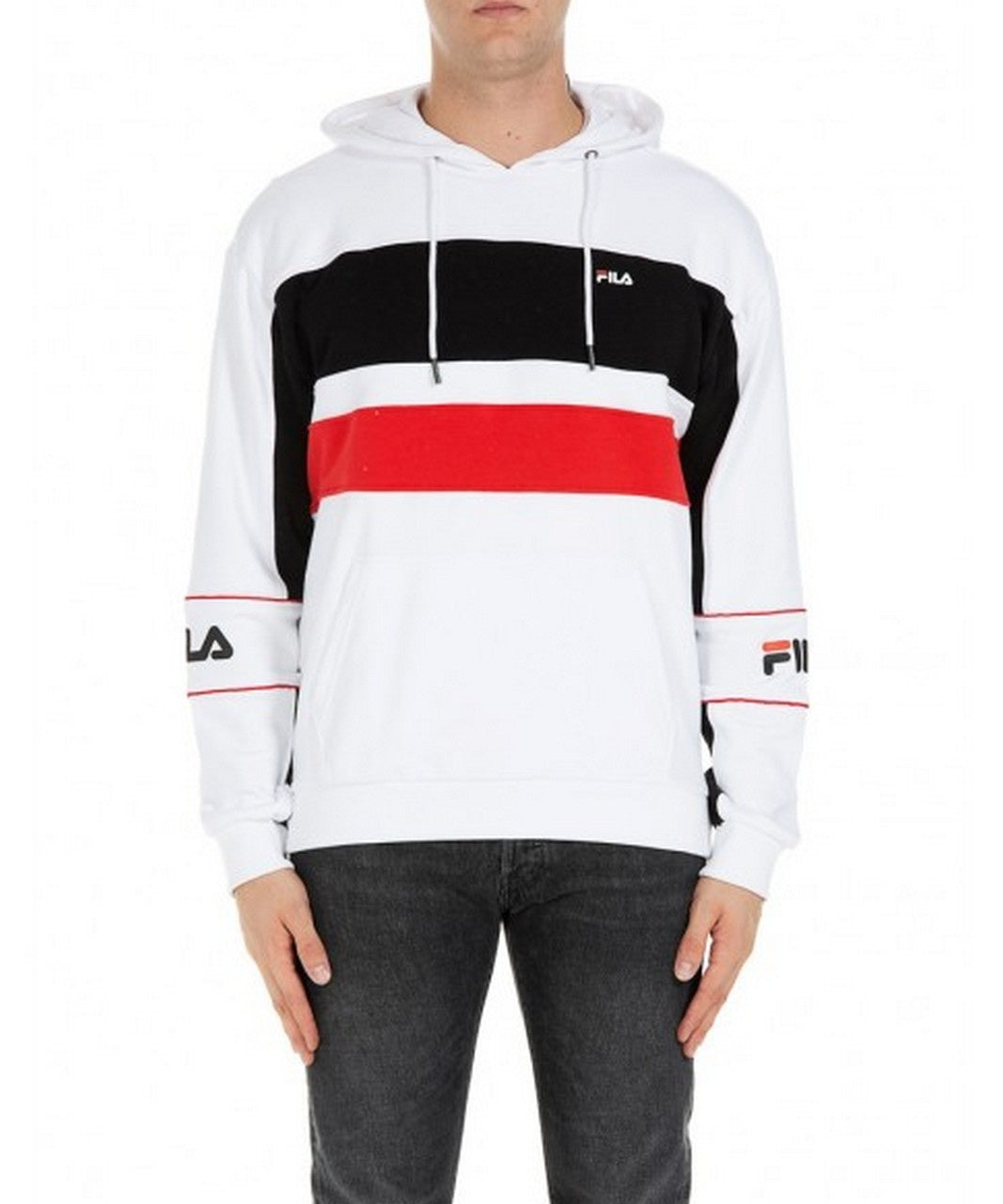 Fila Felpa 682358 - SanShopLuxury - -50%, 2018, Abbigliamento, Autunno/Inverno, Bianco, Con Cappuccio, Felpa, Fila, FW18, L, Nero, Outlet, Uomo, XL