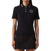 Versace Jeans Couture T-Shirt Polo 75HAGT08 CJ01T - SanShopLuxury - 2023, Abbigliamento, Autunno/Inverno, Corto, Donna, FW23, Nero-Oro, Outlet, S, T-Shirt Polo, Ultimo, Versace Jeans Couture