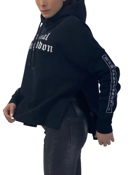 Marcelo Burlon Felpa CWBB007E17506013 1001 - SanShopLuxury - -70%, 2017, Abbigliamento, Autunno/Inverno, Donna, Felpa, FW17, Marcelo Burlon, Nero, Outlet, S, XS