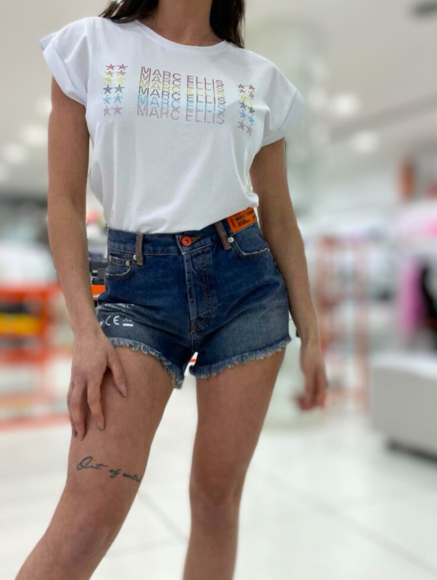 Marc Ellis T-Shirt TDS07 - SanShopLuxury - 2023, Abbigliamento, Bianco, Donna, L, M, Marc Ellis, Outlet, Primavera/Estate, S, SS23, T-Shirt, XL, XS