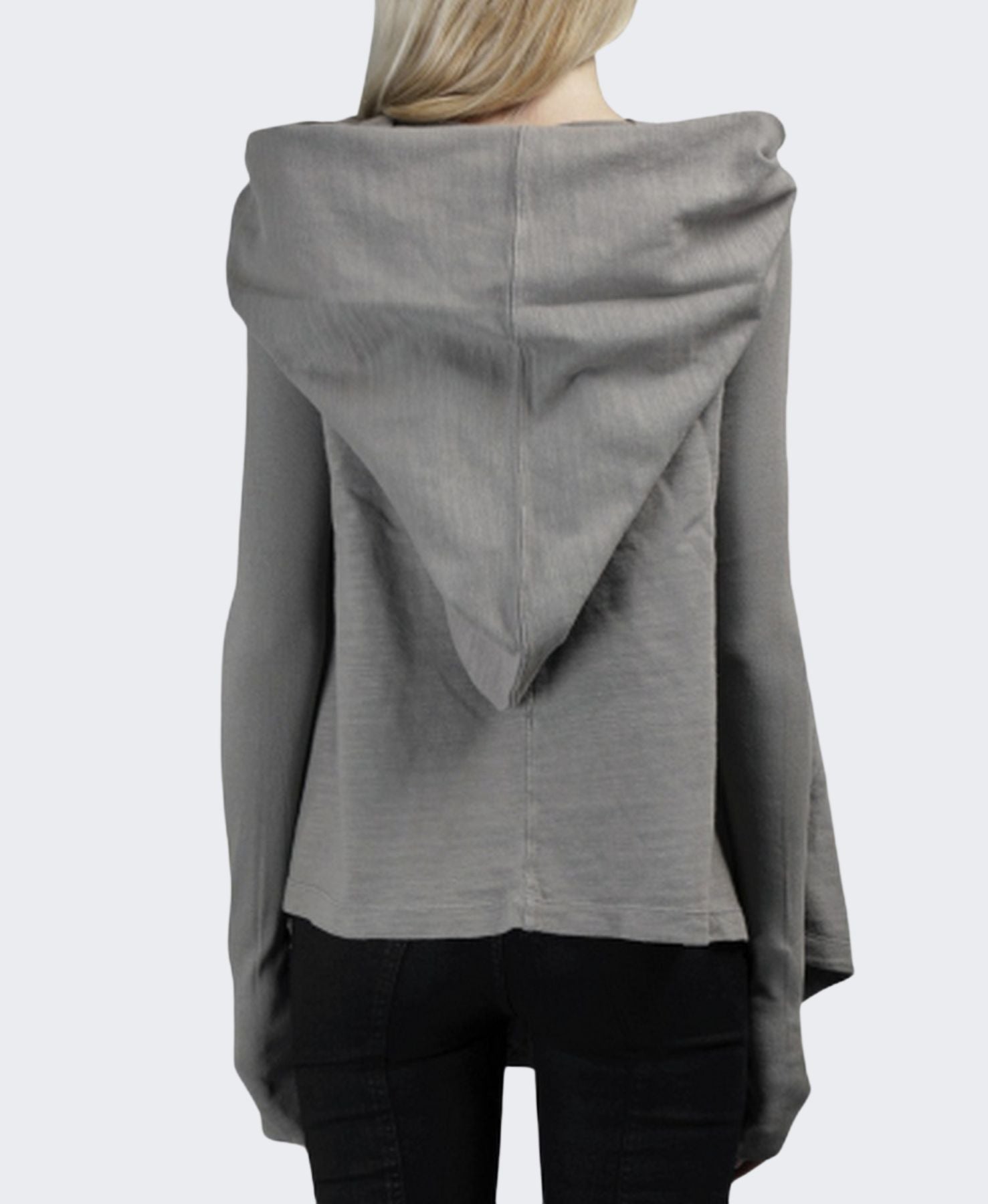 Rick Owens Drkshdw Felpa DS17F2222/BG - SanShopLuxury - -70%, 2017, Abbigliamento, Autunno/Inverno, Bianco, Con Cappuccio, Donna, Felpa, FW17, Grigio, M, Outlet, Rick Owens Drkshdw, S