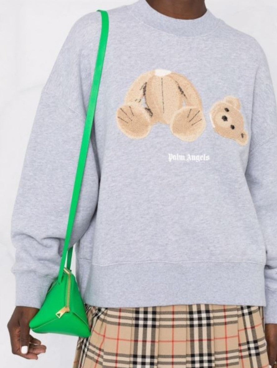 Palm Angels Felpa PWBA017F21FLE0030960 - SanShopLuxury - -50%, 2021, Abbigliamento, Autunno/Inverno, Donna, Felpa, FW21, Girocollo, Grigio, L, M, Outlet, Palm Angels, S