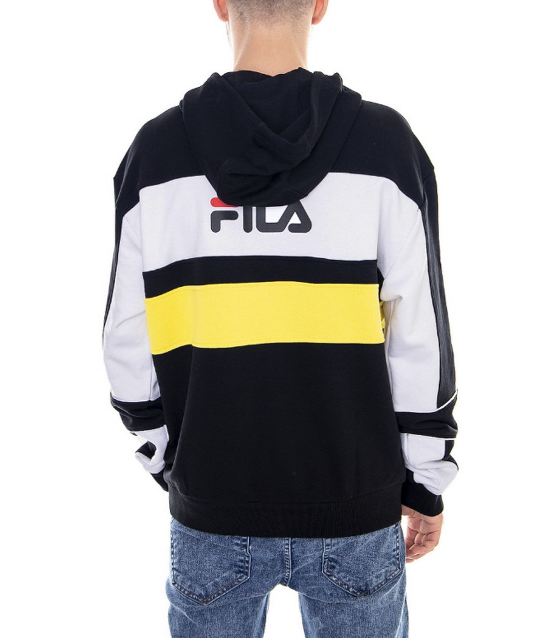 Inverno, Bianco, Con Cappuccio, Felpa, Fila, FW18, L, Nero, Outlet, Uomo, XL