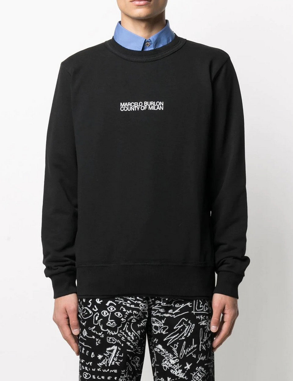 Inverno, Felpa, FW20, Girocollo, L, M, Marcelo Burlon, Nero, Outlet, Ultimo, Uomo