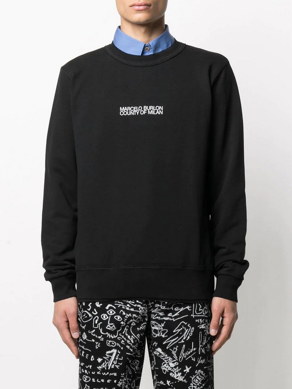 Marcelo Burlon Felpa CMBA076E20FLE001 - SanShopLuxury - -50%, 2020, Abbigliamento, Autunno/Inverno, Felpa, FW20, Girocollo, L, M, Marcelo Burlon, Nero, Outlet, Ultimo, Uomo