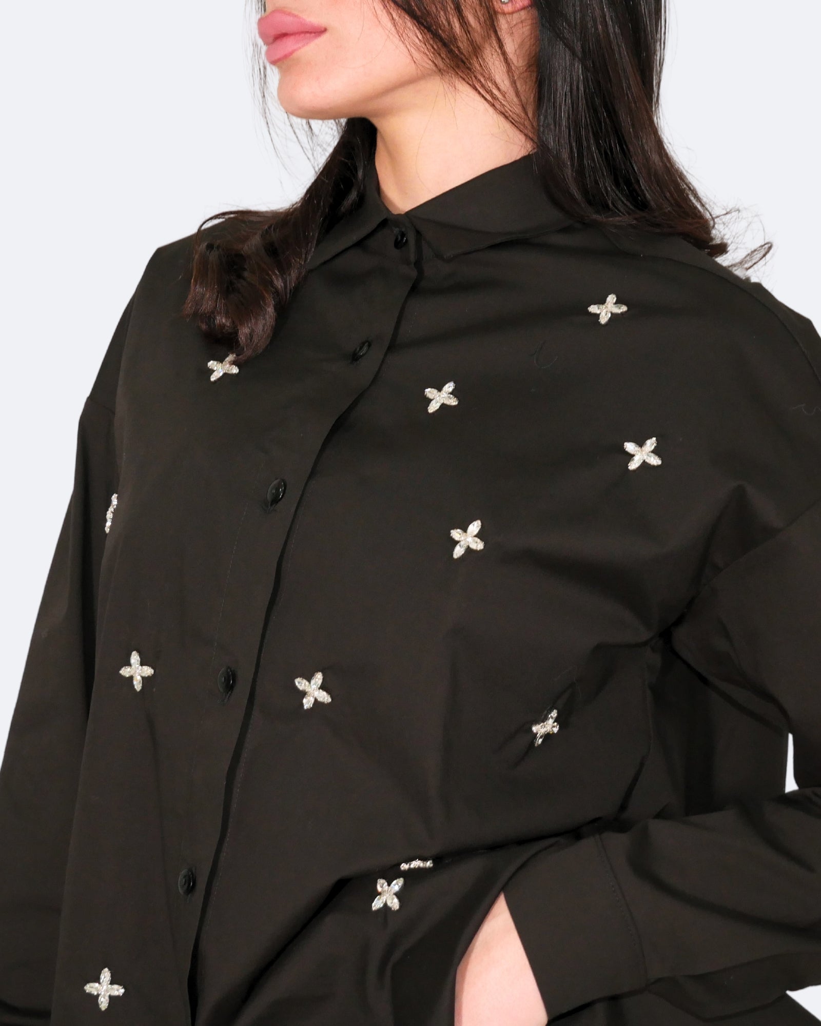 So Lavish Camicia C4048-N - SanShopLuxury - 2024, 40, 42, 44, 46, Abbigliamento, Autunno/Inverno, Camicia, Continuativo, Donna, FW24, Idoneo, Nero, Outlet, Primavera/Estate, So Lavish