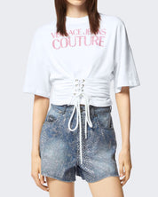 Versace Jeans Couture T-Shirt 76HAHG04/CJ00G003 - SanShopLuxury - 2024, Abbigliamento, Bianco, Donna, Idoneo, L, Outlet, Primavera/Estate, SS24, T-Shirt, Ultimo, Versace Jeans Couture