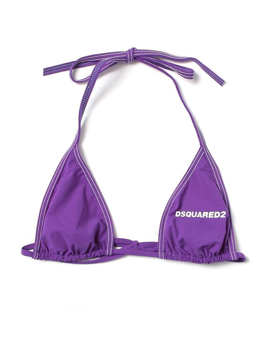 Dsquared2 Costume D6BX63370 - SanShopLuxury - 42, 44, 46, Abbigliamento, Beachwear, Carry Over, Costume, Donna, Dsquared2, Idoneo, Nero, New, Primavera/Estate, Triangolo, Viola