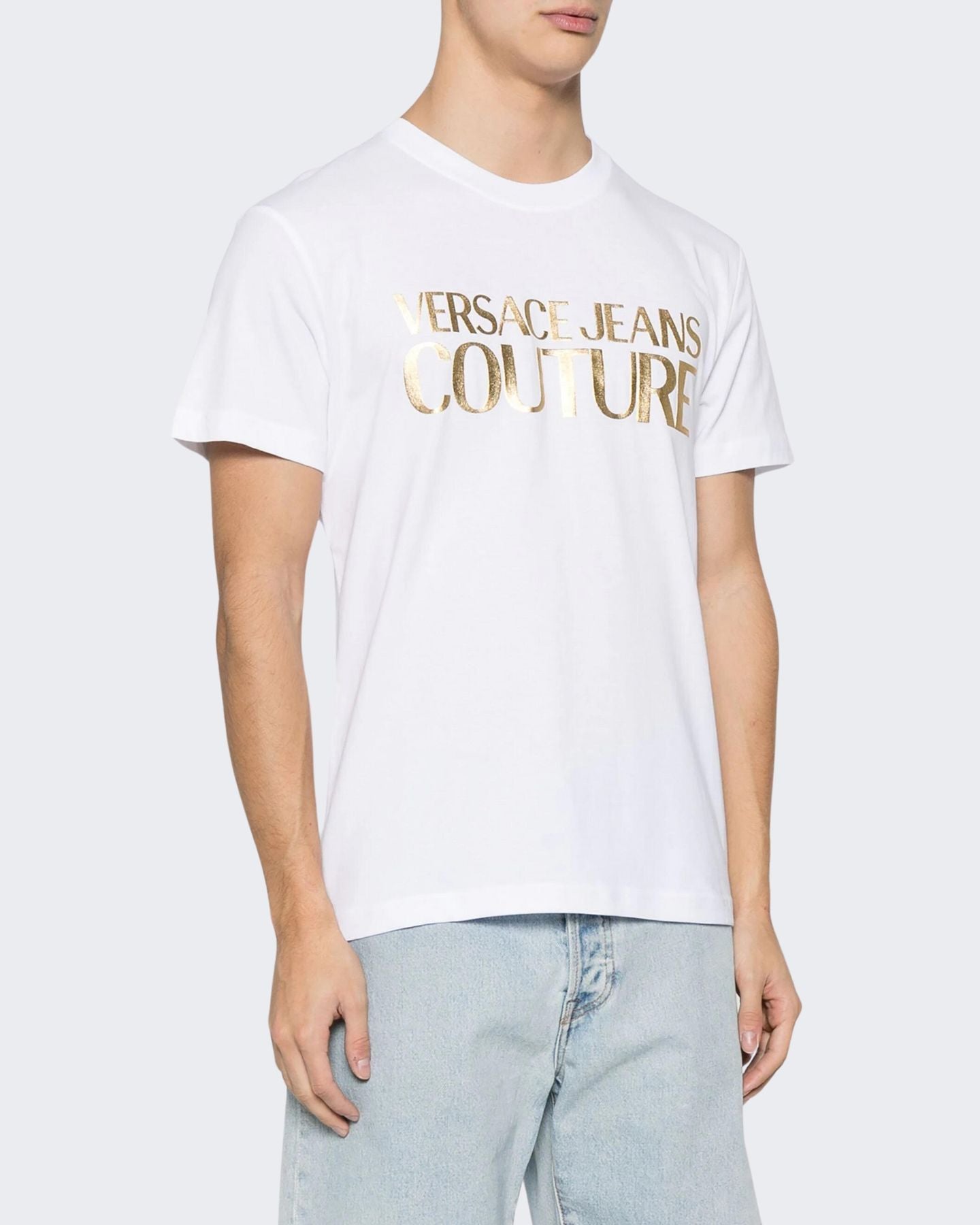 Versace Jeans Couture T-Shirt 76GAHT00/CJ00TG03 - SanShopLuxury - 2024, Abbigliamento, Bianco-Oro, Idoneo, L, Outlet, Primavera/Estate, S, SS24, T-Shirt, Uomo, Versace Jeans Couture, XL, XXL