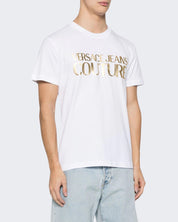 Versace Jeans Couture T-Shirt 76GAHT00/CJ00TG03 - SanShopLuxury - 2024, Abbigliamento, Bianco-Oro, Idoneo, L, Outlet, Primavera/Estate, S, SS24, T-Shirt, Uomo, Versace Jeans Couture, XL, XXL