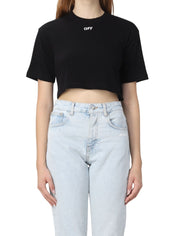 Off-White T-Shirt OWAA081C99JER001 - SanShopLuxury - Abbigliamento, Autunno/Inverno, Bianco, Carry Over, Continuativo, Crop, Donna, Idoneo, L, M, Nero, New, Off-White, Primavera/Estate, S, T-Shirt, XL, XS