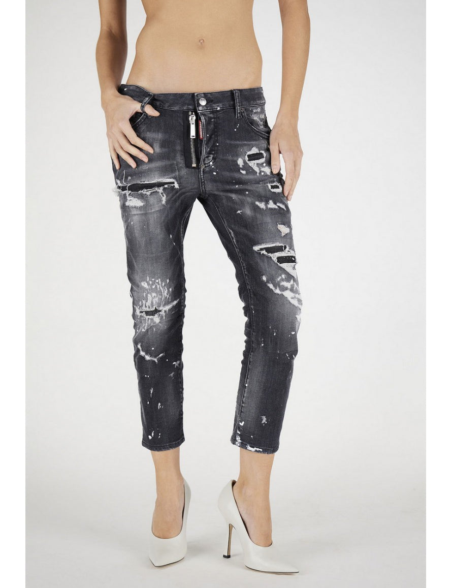 Inverno, Donna, Dsquared2, FW21, Jeans, Nero, Outlet