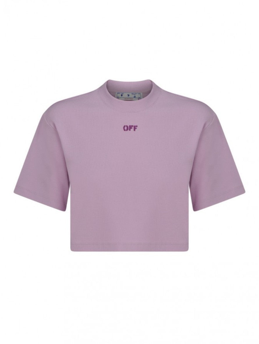 Off-White T-Shirt OWAA081F22JER001 - SanShopLuxury - 2022, Abbigliamento, Autunno/Inverno, Crop, Donna, FW22, L, Lilla, M, Off-White, Outlet, S, T-Shirt, Viola, XS