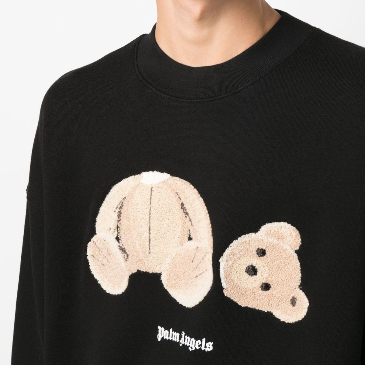 Palm Angels Felpa PMBA026C99FLE005 - SanShopLuxury - Abbigliamento, Autunno/Inverno, Carry Over, Felpa, Girocollo, Idoneo, L, M, Nero, Outlet, Palm Angels, S, Uomo, XL