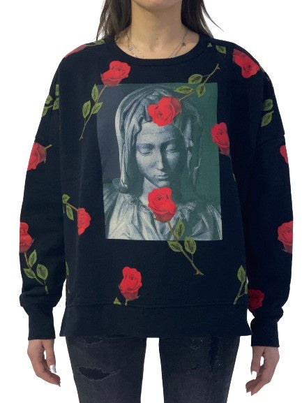 Marcelo Burlon Felpa CWBA016F17506260 1088 - SanShopLuxury - -70%, 2016, Abbigliamento, Autunno/Inverno, Donna, Felpa, FW16, Girocollo, M, Marcelo Burlon, Nero, Outlet, XS