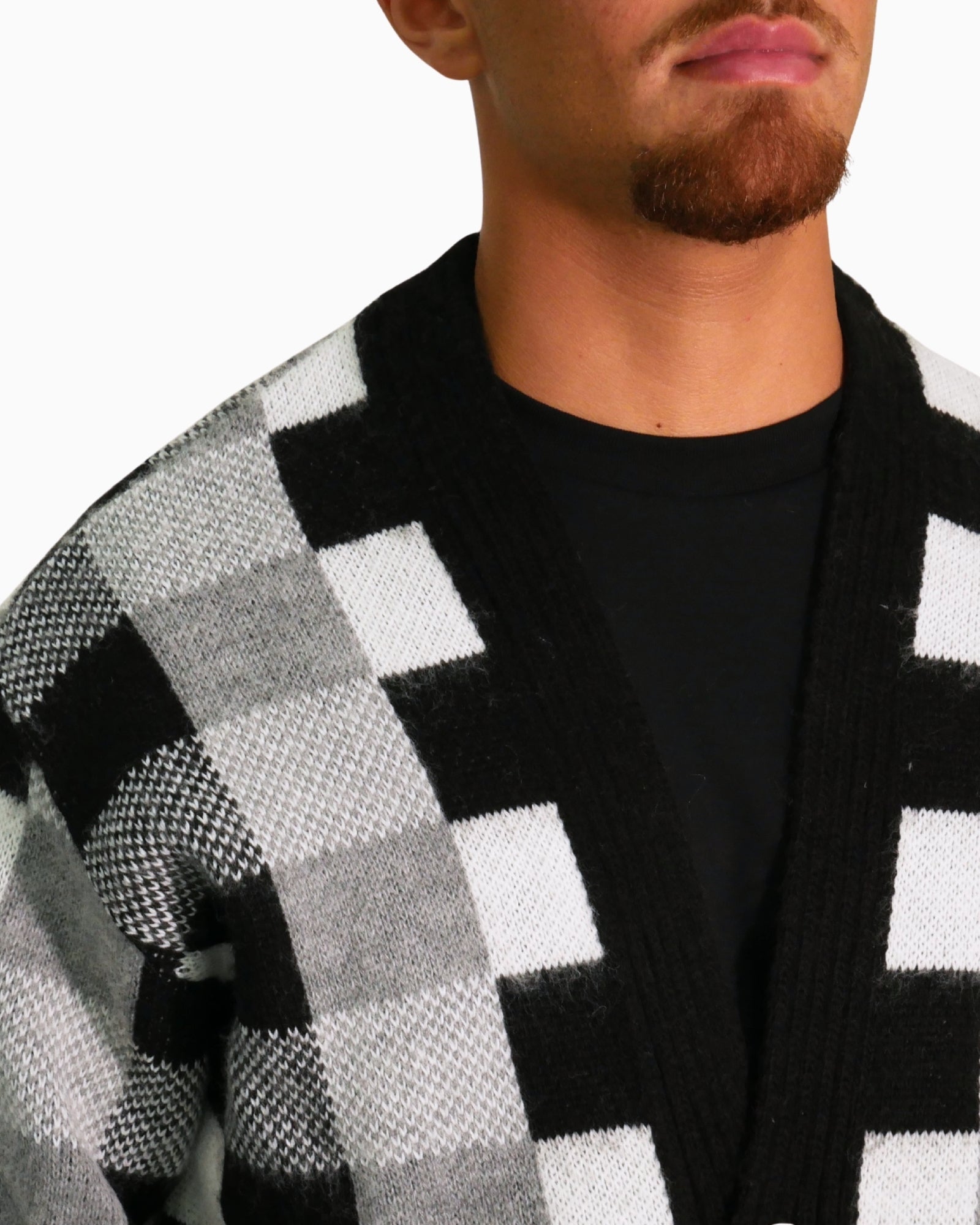 Why Not Brand Cardigan KIM43-NERO - SanShopLuxury - 2025, Abbigliamento, Autunno/Inverno, Cardigan, FW25, Idoneo, L, M, Nero-Grigio, New, Uomo, Why Not Brand, XL, XXL