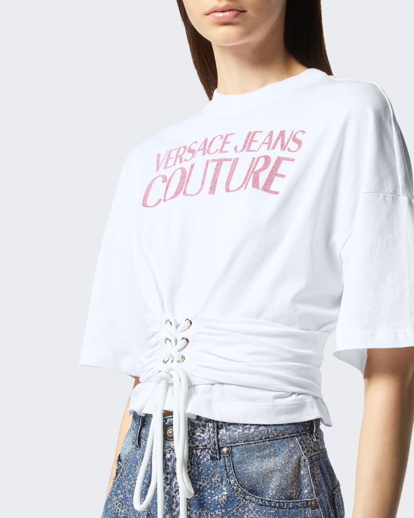Versace Jeans Couture T-Shirt 76HAHG04/CJ00G003 - SanShopLuxury - 2024, Abbigliamento, Bianco, Donna, Idoneo, L, Outlet, Primavera/Estate, SS24, T-Shirt, Ultimo, Versace Jeans Couture
