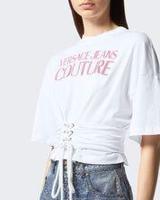 Versace Jeans Couture T-Shirt 76HAHG04/CJ00G003 - SanShopLuxury - 2024, Abbigliamento, Bianco, Donna, Idoneo, L, Outlet, Primavera/Estate, SS24, T-Shirt, Ultimo, Versace Jeans Couture