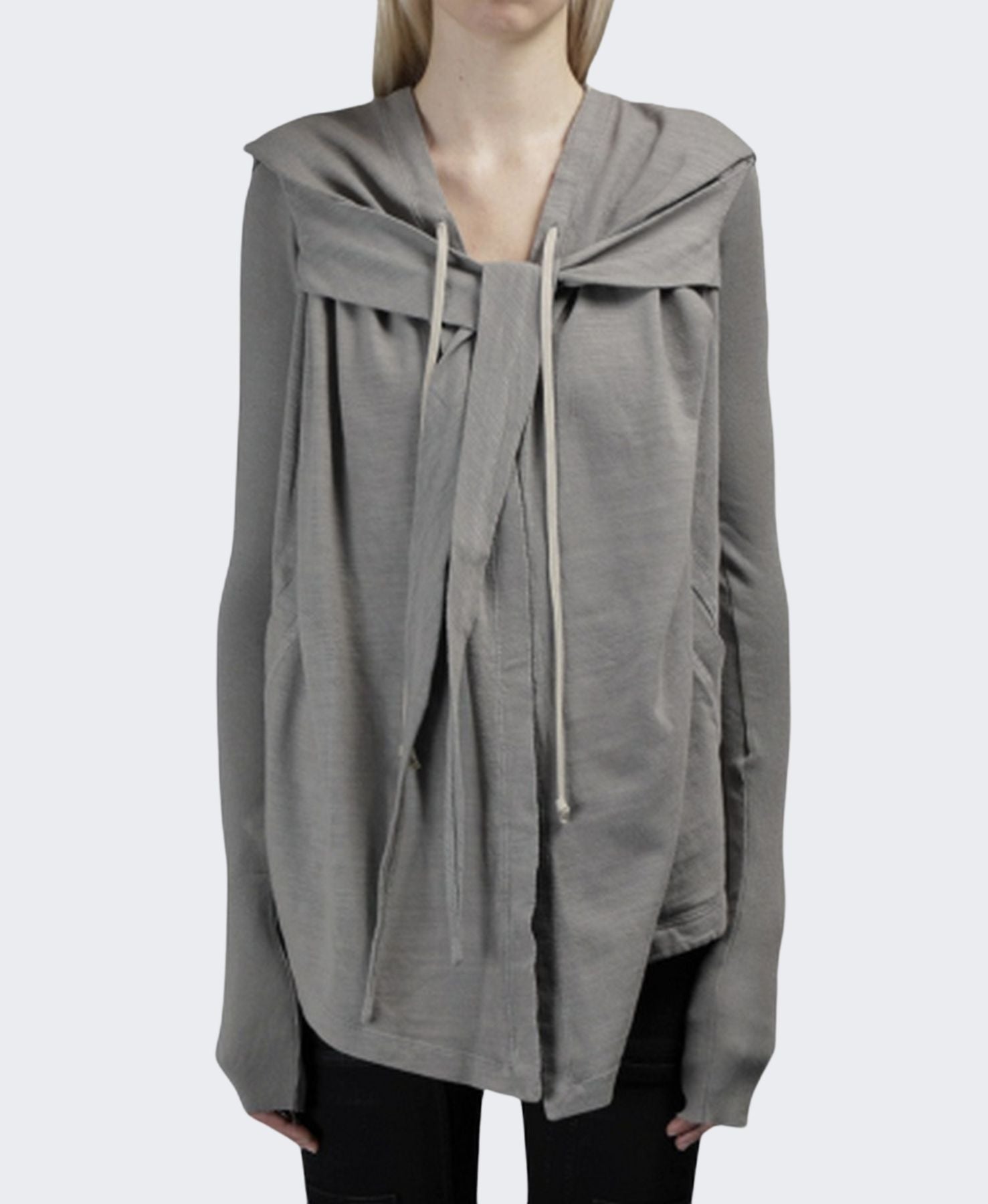 Rick Owens Drkshdw Felpa DS17F2222/BG - SanShopLuxury - -70%, 2017, Abbigliamento, Autunno/Inverno, Bianco, Con Cappuccio, Donna, Felpa, FW17, Grigio, M, Outlet, Rick Owens Drkshdw, S