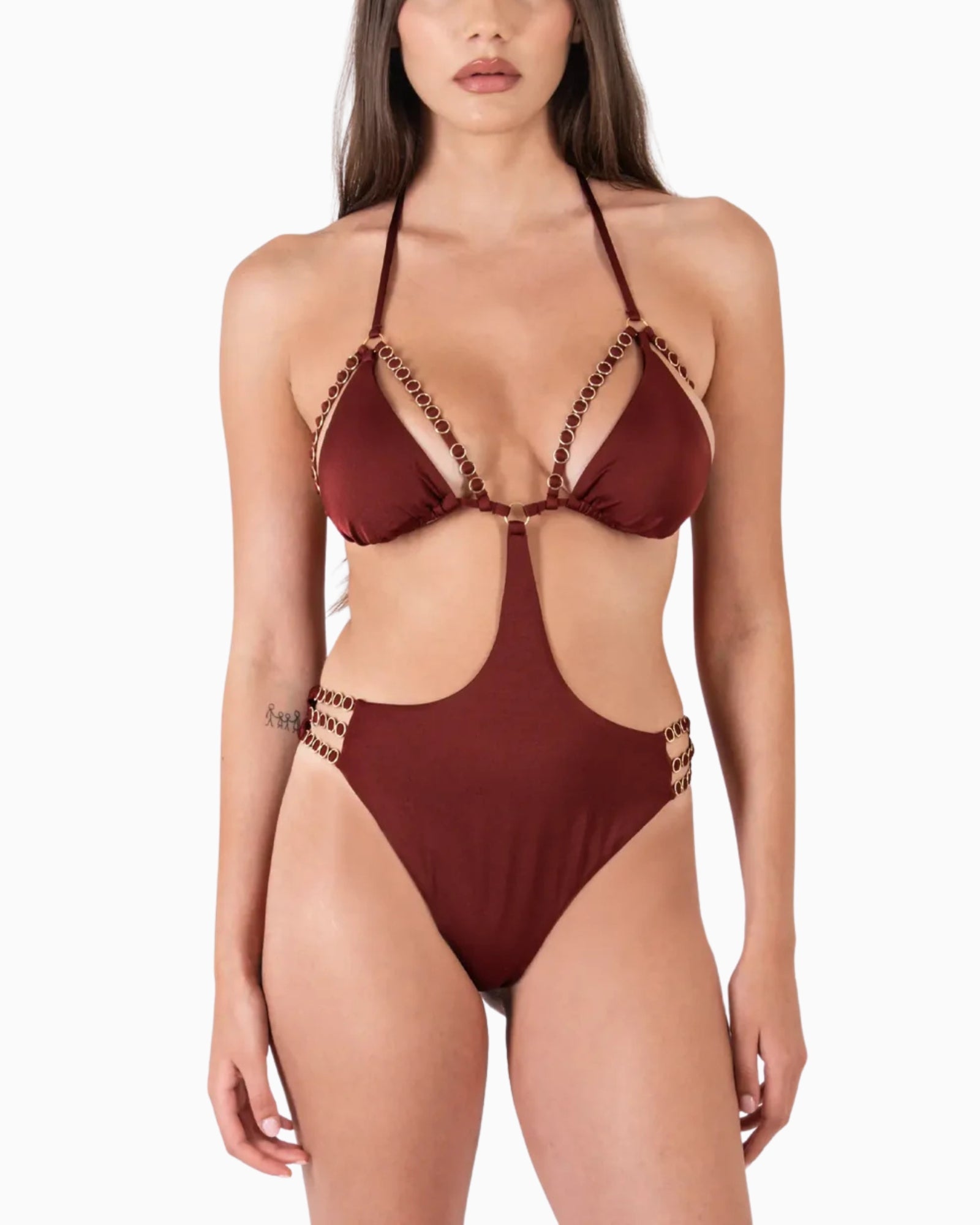 District Margherita Mazzei Costume 5BA51-2312 - SanShopLuxury - 2025, 2°, 3°, 4°, 5°, Abbigliamento, Beachwear, Costume, District Margherita Mazzei, Donna, Idoneo, Marrone, New, Primavera/Estate, SS25