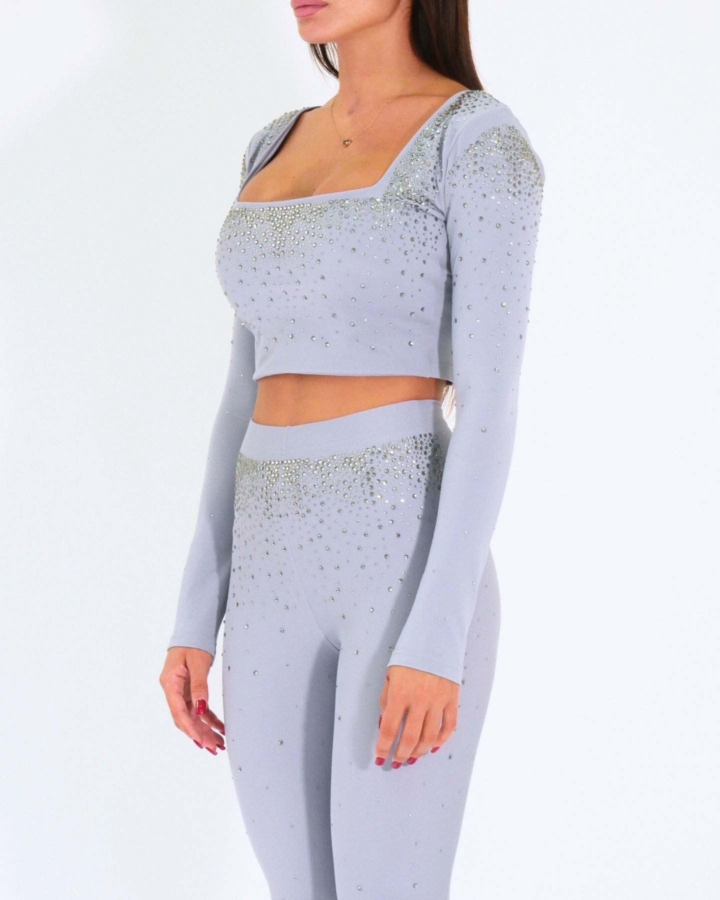 District Margherita Mazzei Top SH45 0023 - SanShopLuxury - 2024, Abbigliamento, Autunno/Inverno, Crop, District Margherita Mazzei, Donna, FW24, Grigio, Idoneo, L, M, Outlet, S, Top, XL, XS