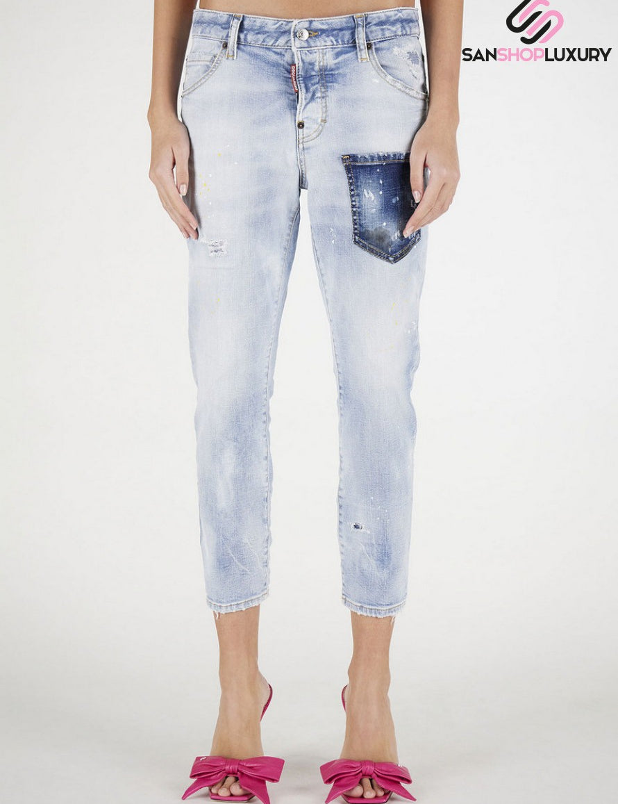 Inverno, Blu, Donna, Dsquared2, FW21, Jeans, Outlet