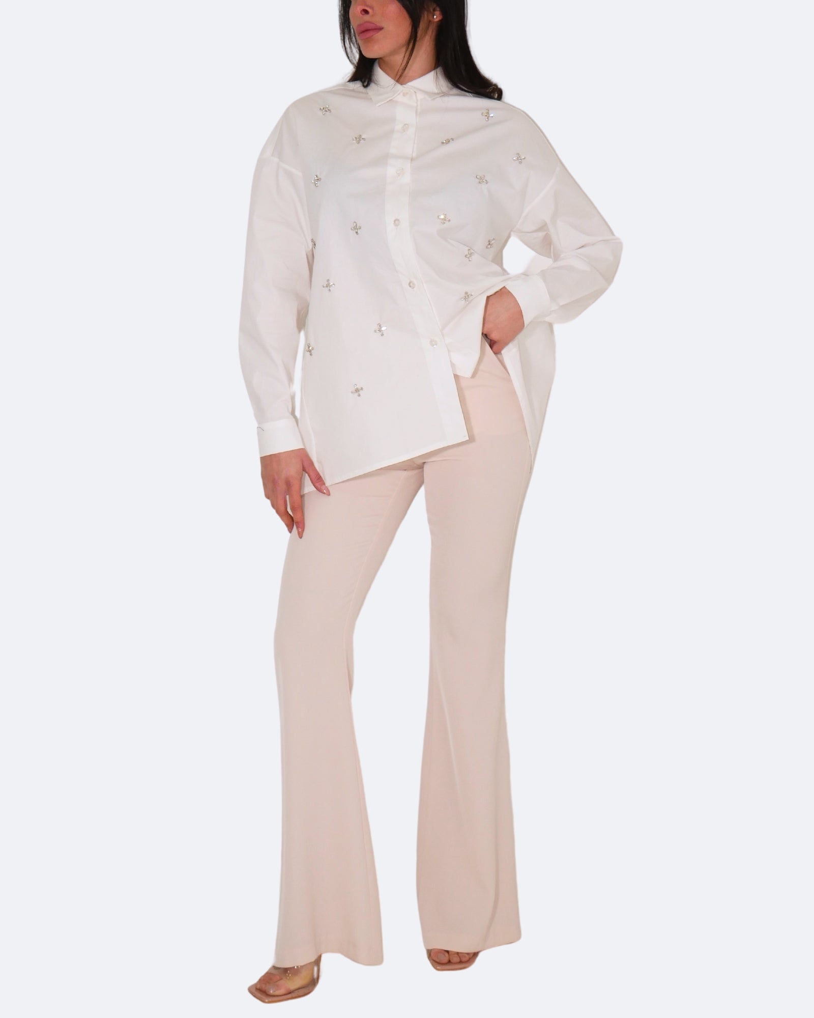 So Lavish Camicia C4048-B - SanShopLuxury - 2024, 40, 42, 44, 46, Abbigliamento, Autunno/Inverno, Bianco, Camicia, Continuativo, Donna, FW24, Idoneo, Outlet, Primavera/Estate, So Lavish