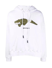 Felpa Palm Angels PMBB058C99FLE002 - SanShopLuxury - Abbigliamento, Autunno/Inverno, Bianco, Carry Over, Con Cappuccio, Continuativo, Felpa, Idoneo, M, Nero, New, Palm Angels, Primavera/Estate, S, Uomo, XL