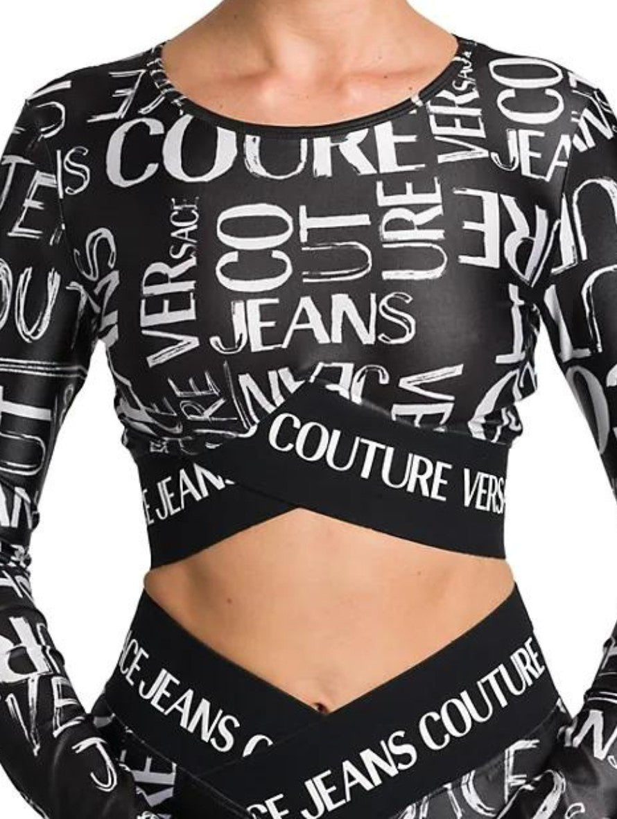 Versace Jeans Couture T-Shirt 74HAH222 JS177 - SanShopLuxury - 2023, Abbigliamento, Activewear, Donna, L, M, Manica lunga, Nero, Outlet, Primavera/Estate, SS23, T-Shirt, Versace Jeans Couture