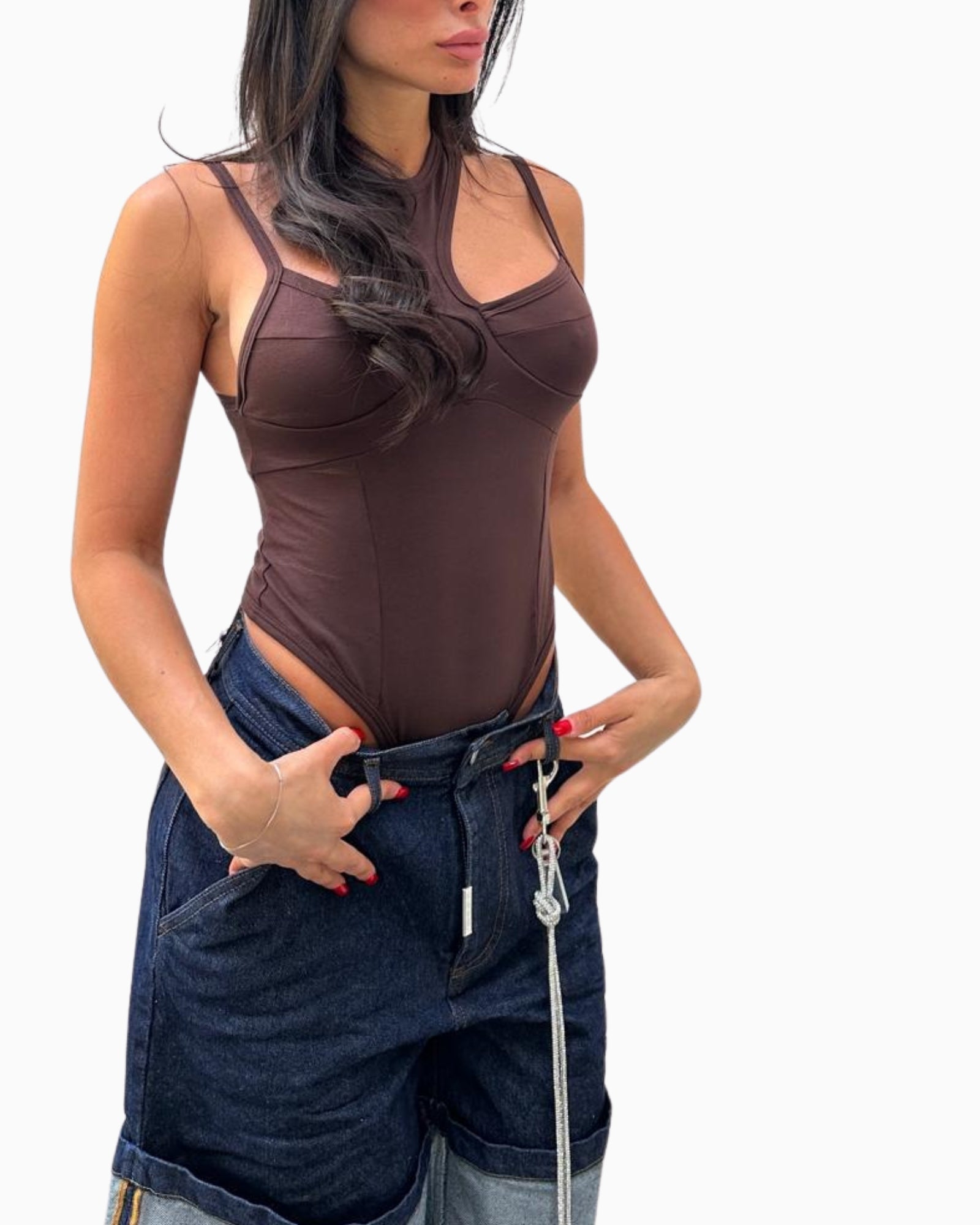 Donotconform T-Shirt Body W-BODY20-MARRONE - SanShopLuxury - 2025, Abbigliamento, Donna, Donotconform, Idoneo, L, M, Marrone, New, Primavera/Estate, S, SS25, T-Shirt Body, XS