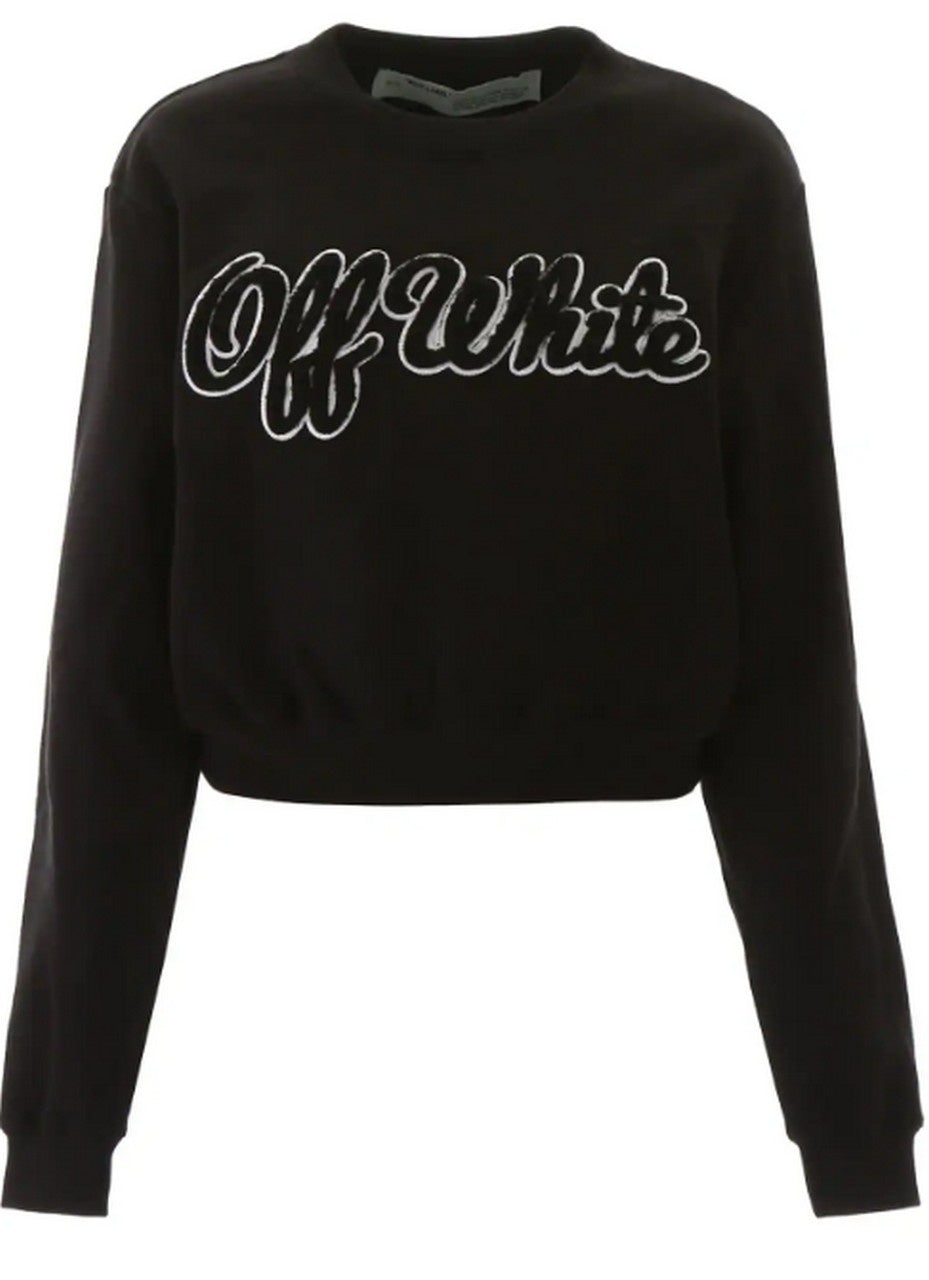 Off-White Felpa OWBA026E19F30094 1001 - SanShopLuxury - -50%, 2019, Abbigliamento, Autunno/Inverno, Donna, Felpa, Felpe, FW19, Girocollo, M, Nero, Off-White, Outlet, S, Ultimo