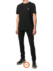 Philipp Plein T-Shirt MTK2802PJY002N - SanShopLuxury - -50%, 2018, Abbigliamento, Autunno/Inverno, FW18, L, Nero, Outlet, Philipp Plein, T-Shirt, Ultimo, Uomo