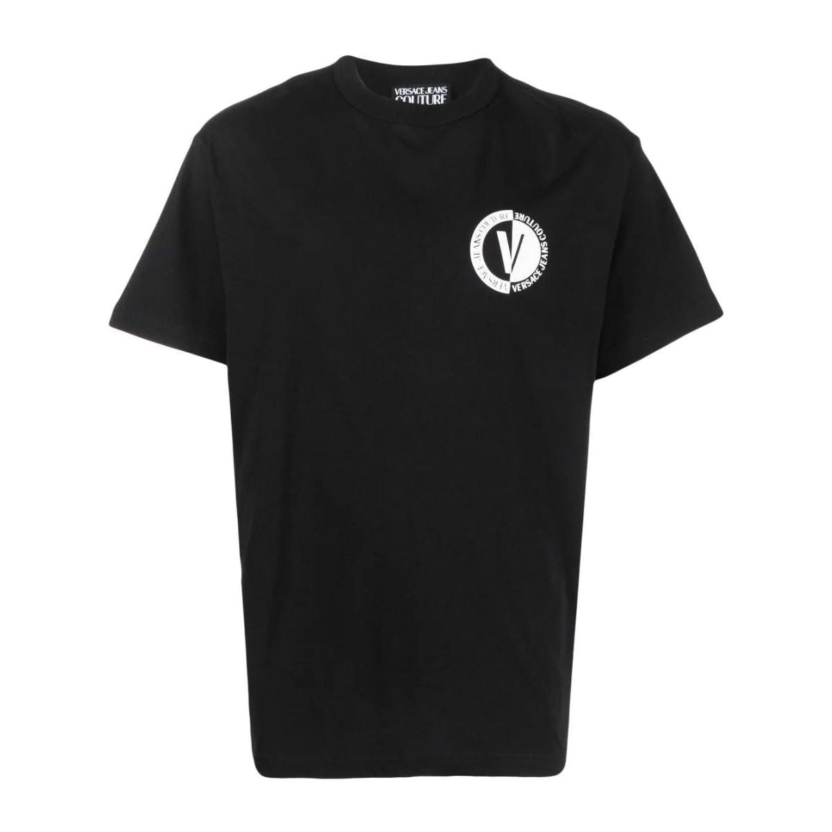 Versace Jeans Couture T-Shirt 75GAHG07 CJ00G - SanShopLuxury - 2023, 2XL, Abbigliamento, Autunno/Inverno, Bianco-Nero, FW23, Idoneo, M, Nero-Bianco, Outlet, T-Shirt, Uomo, Versace Jeans Couture, XL