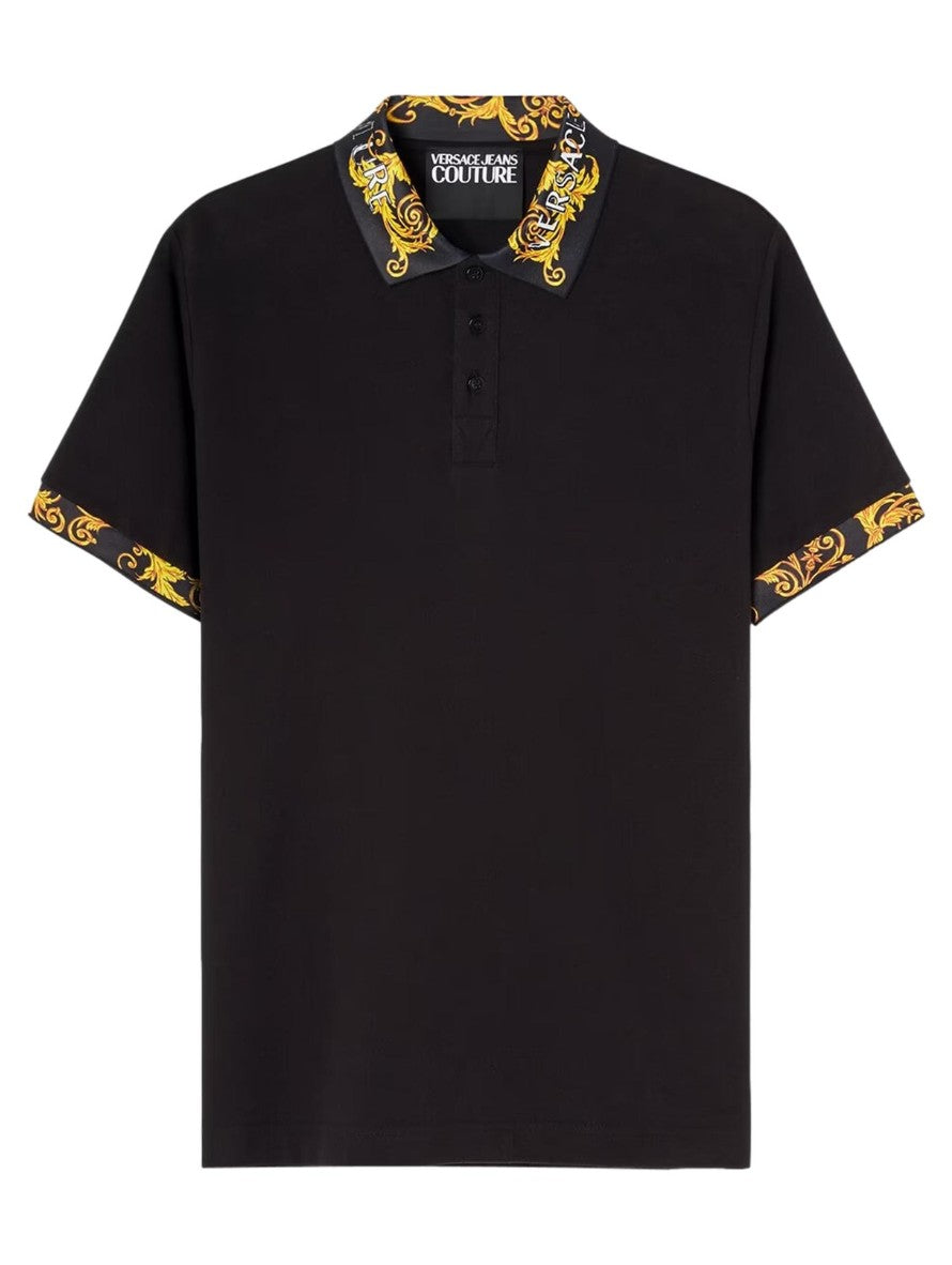 Versace Jeans Couture T-Shirt Polo 74GAGT18 CJ01T - SanShopLuxury - 2023, Abbigliamento, L, M, Nero, Outlet, Primavera/Estate, SS23, T-Shirt Polo, Uomo, Versace Jeans Couture