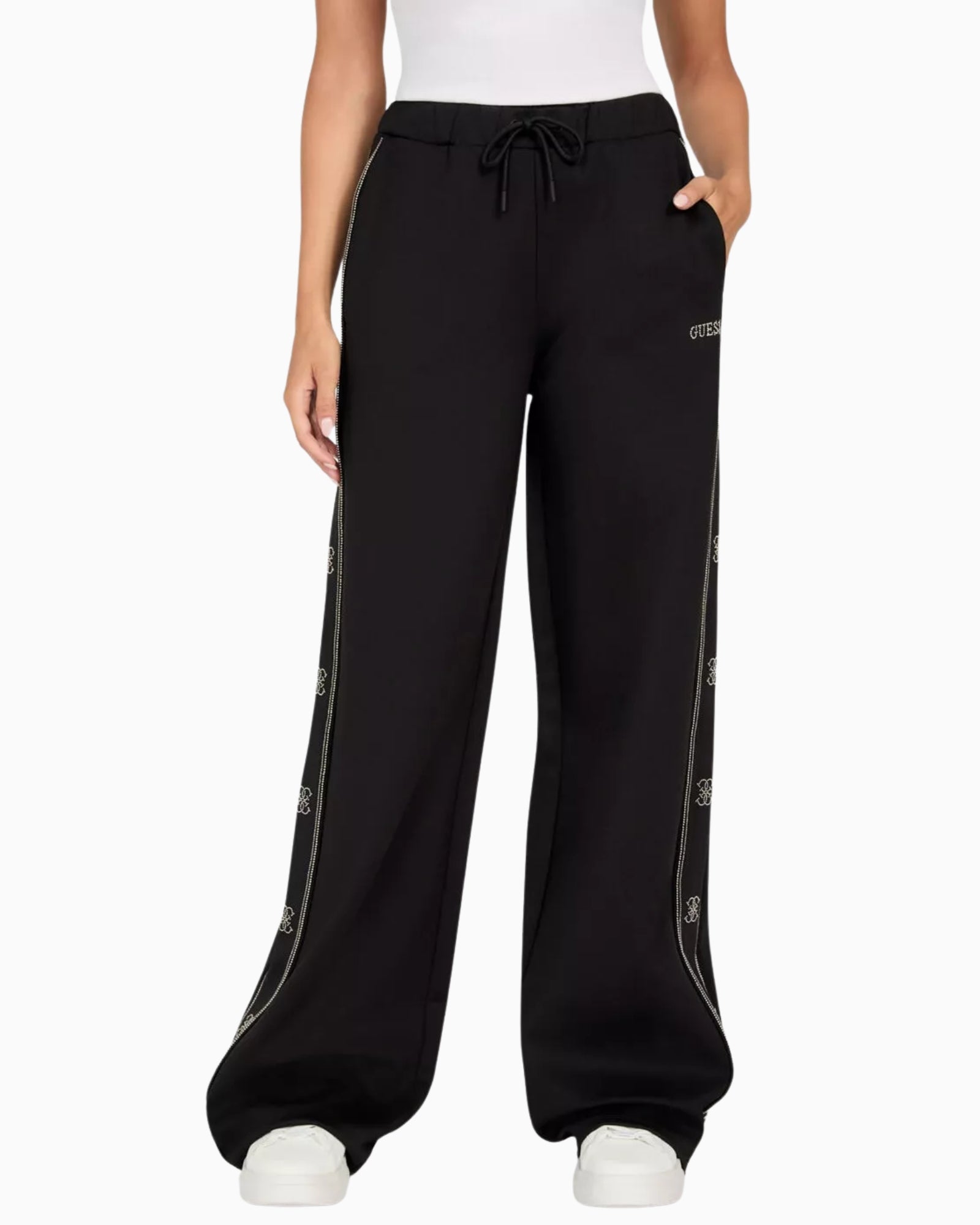 Guess Pantalone V5BB12 KCX22 JBLK - SanShopLuxury - 2025, Abbigliamento, Autunno/Inverno, Donna, FW25, Guess, Idoneo, L, M, Nero, New, Pantalone, S